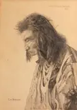 Elbridge Ayer Burbank, Iron Crow's father, 1899, pencil on paper