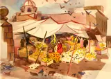 George Post, Market, San Miguel de Allende, Mexico, 1978, watercolor on paper