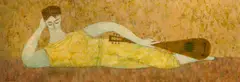 Flavio Cabral, Reclining woman, 1957, oil on masonite