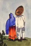unknown Artist, A man and woman walking
