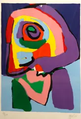 Personnage de profil by Karel Appel, 1970, Color lithograph on Arches paper, sold Jul 2012