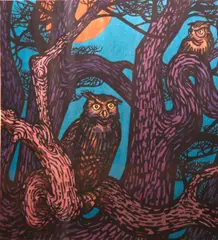 Bohemia's Home is Here by Clifton Karhu, 1969, Color woodcut on Japanese paper, sold Jul 2012