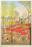 Fanch Ledan, La Bohème du Tertre, 1980, Color lithograph on wove paper