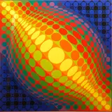 Victor Vasarely, One Plate , from Enigmes, 1974, Color screenprint on wove paper