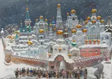 Vasily Sitnikov, The Kremlin in the snow, gouache on card laid down