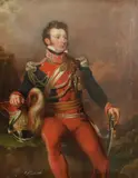 English School, A portrait of a British officer, thought to be Captain Thomas Penrice, oil on canvas