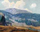 Harvey B. Coleman, Mountain slopes, oil on canvas