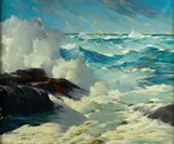 Gustave Cimiotti, Rough shoreline, angry sea