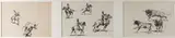 Edward Borein, Cowboy with bull; Cowboy on horseback; Bulls running (3)