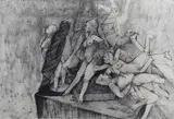Georgia Jannes, The Meeting Place, 1964, pencil and crayon on paper