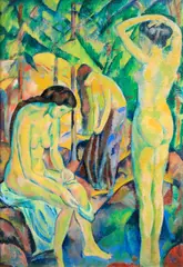 Emil Meyer-Belart, Drei badende, oil on canvas