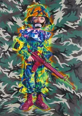 Ron English, Camo Tramp Boy, 2008, Screenprint in colors on wove paper