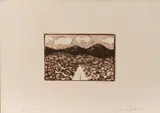 Fritz Scholder, Night Pueblo; Hopi Pot; Feather Fan; To Santa Fe, from Galisteo #1, 1974 (4)