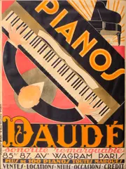 Andre Daude, Daudé Pianos, 1927, Lithograph in colors on wove paper