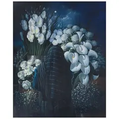 Armando Ahuatzi, Vendedora de flores, Óleo sobre tela