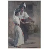 Edgardo Coghlan, Las cozaltecas, Acuarela sobre papel