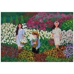 Trinidad Osorio, Recogiendo flores, 1999, Acrílico sobre tela