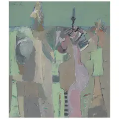 Vladimir Cora, Figure in Pink and Green, Óleo sobre tela