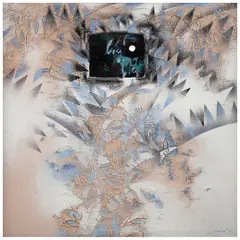 Por los cristales del sueño by Armando Jiménez, Acrílico, polvo de mármol y cobre esmaltado sobre tela, offered Sep 2026