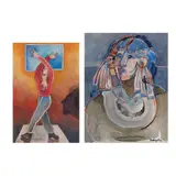 A) Álvaro Santiago, Untitled, Gouache sobre papel