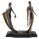 Romain de Tirtoff "erté", Duetto, de la serie Treasures in Bronze Sculpture Collection, ca. 1989, Escultura en bronce 196 / 500 en base de mármol