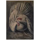 Manuel Serrano, El gallo, ca. 1948, Óleo sobre cartoncillo