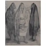 Francisco Zúñiga, Tres mujeres de pie I, 1974, Litografía 60 / 83