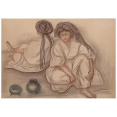Raúl Anguiano, Untitled, Carboncillo y sanguina sobre papel