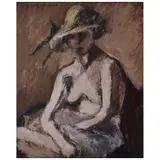 André Dunoyer Segonzac, Le chapeau de paille, Óleo sobre tela