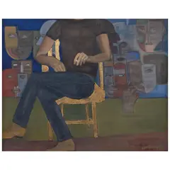 Roberto Humphrey Ii, La silla de oro, Óleo y hoja de oro sobre tela
