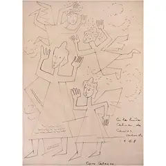 Carlos Mérida, Coro celeste, Tinta sobre papel