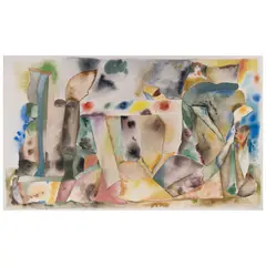 Luis López Loza, Estudio después de la lluvia, Acuarela y tinta sobre papel