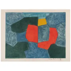 Serge Poliakoff, Composition verte, bleue, jaune, 1968, Grabado al aguafuerte y aguatinta E. A