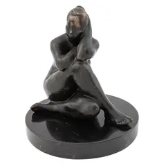 Francisco Zúñiga, Desnudo sentado, 1974, Escultura en bronce XVIII / XXVIII en base de mármol