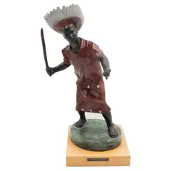 Tiburcio Ortiz, Danza de los Apaches, Escultura en bronce 3 / 6 en base de madera