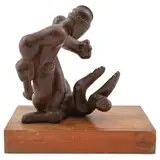 Alfredo Zalce, Untitled, Escultura en bronce en base de madera