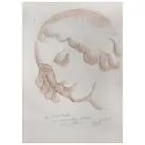 Ángel Zárraga, Portrait de femme, Sanguina y carboncillo sobre papel