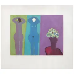 Joy Laville, Untitled, Grabado al aguatinta y aguafuerte P. A. VII, intervenido con gouache