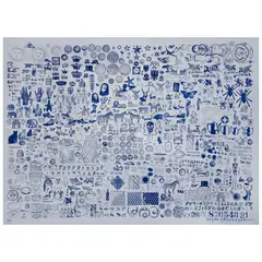 Pedro Friedeberg, Sellografía azul, 2023, Serigrafía 7 / 25