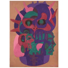 Pedro Coronel, Rostro hacia el pasado, Serigrafía P. E