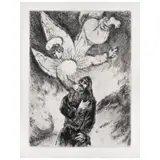 Marc Chagall, Vocation de Jérémie, de la serie Bible II, Grabado al aguafuerte sin número de tiraje
