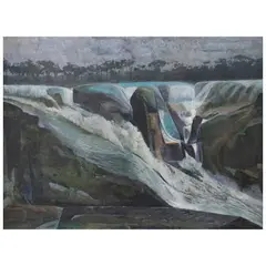 Armando Morales, Rapides à Agua Azul, Mexique, Óleo y cera de abeja sobre tela