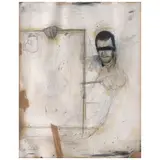 Vik Muniz, Blindfolded self - portrait, Gouache, lápiz de grafito y collage sobre papel
