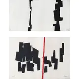 Mathias Goeritz, Dos figuras, 1981 y Sin título, Serigrafías 75 / 100 y 36 / 50