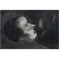 Jose Luis Cuevas, Agonizante, 1973, Tinta y gouache sobre papel