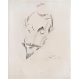 Ángel Zárraga, Portrait d'homme, d'après El Greco, Lápiz sobre papel