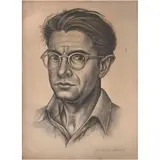 Juan O'Gormann, Autorretrato, Litografía sin número de tiraje