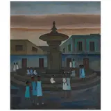 Gustavo Montoya, Fuente mexicana, Óleo sobre tela