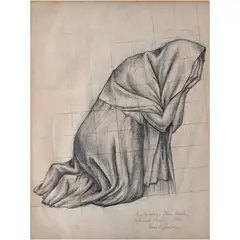 Juan O'Gormann, Boceto para el fresco "Retablo de la Independencia", Lápiz de grafito sobre papel