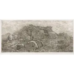 Nicolás Moreno, La Sierra del Burro, Grabado a la punta seca P / A
